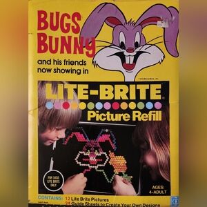 Lite-Brite Bugs Bunny refill sheets 1978 And Donald Duck 1978 squeak toy